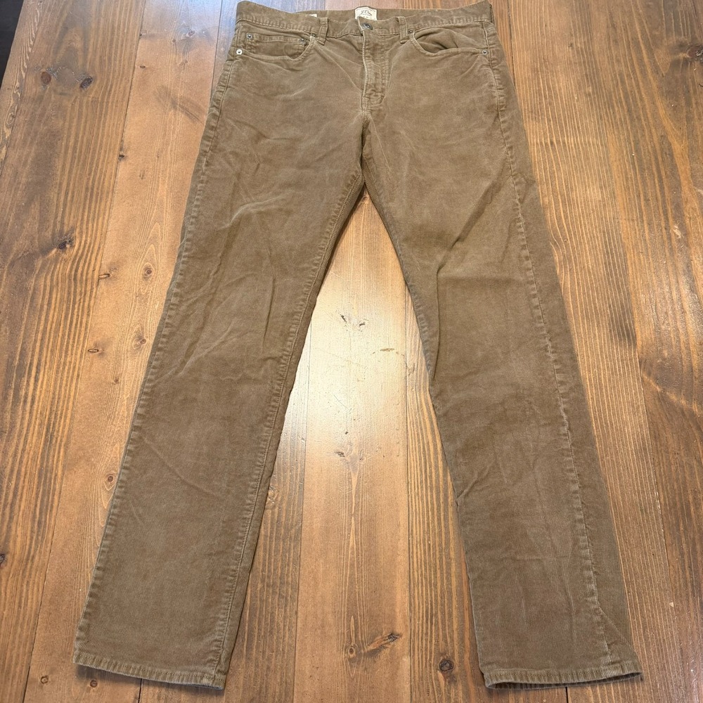 J. Crew 770 Straight Fit Corduroy Pants Men's 32x32 Brown Fine Wale 5-Pocket